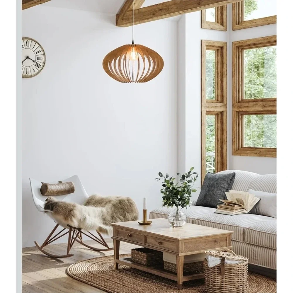 Wood Pendant Light | Pendant Lighting | Modern Wood Chandelier | Hanging Lamp